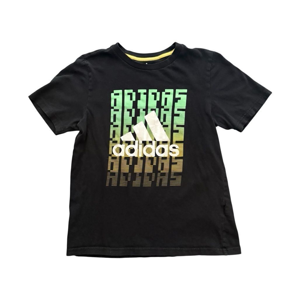 Adidas Black TeeโBoys Medium Sporty Athleisure Top